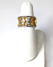18K Gold& Platinum Two-Tone Ring by Nathan Levy, Size 5- 1/2