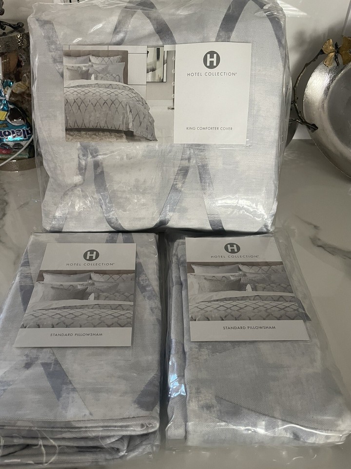 Hotel Collection Dimensional King Duvet Cover+Two Standard Shams. Brand