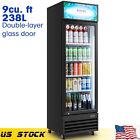 238L Commercial Merchandising Glass Door Refrigerator Display Cooler Fridge