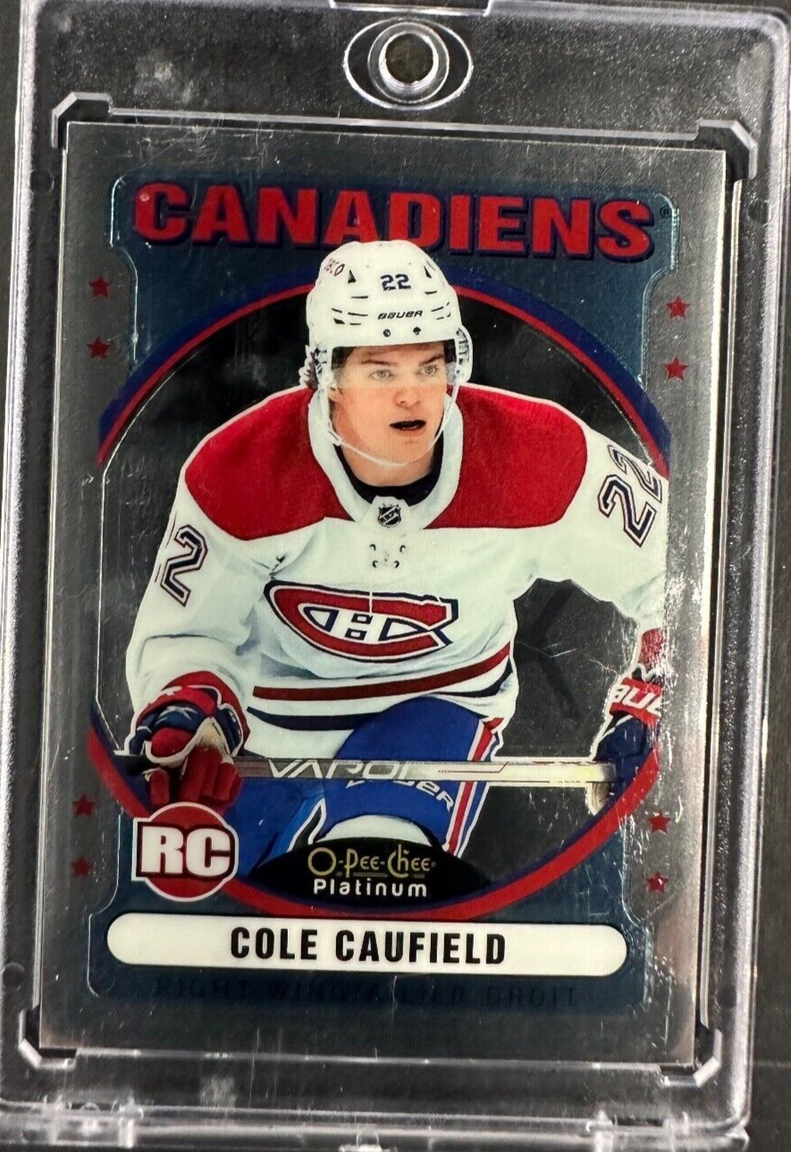 2021-22 OPC Platinum Cole Caufield Retro R-67 Hockey Card