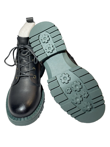 Brolk Women's Leather Boots Black W/Teal Sole Size 7 - Picture 4 of 6