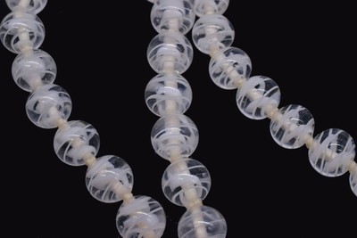 16/" Strand Transparent Orange Lampwork 9-10mm Round Beads *