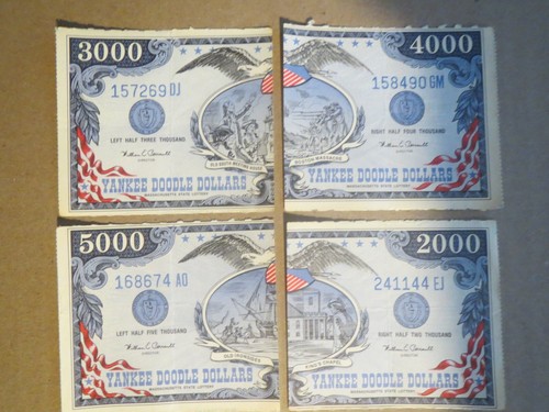 1975 Massachusetts Lottery Tickets / Cards-- RARE!! LCS 2XA near complete set - Picture 4 of 5
