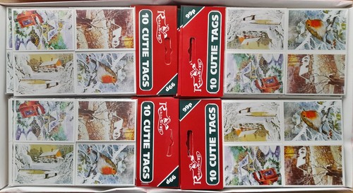 RESTPOSTEN, 720 SELBSTKLEBENDE WEIHNACHTSGESCHENKANHÄNGER, (A) 10 pro Packung, 72 Packungen