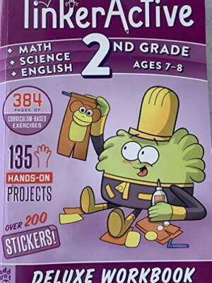 TinkerActive *Math*Science*English 2nd Grade Ages7-8 - Workbook - VERY GOOD
