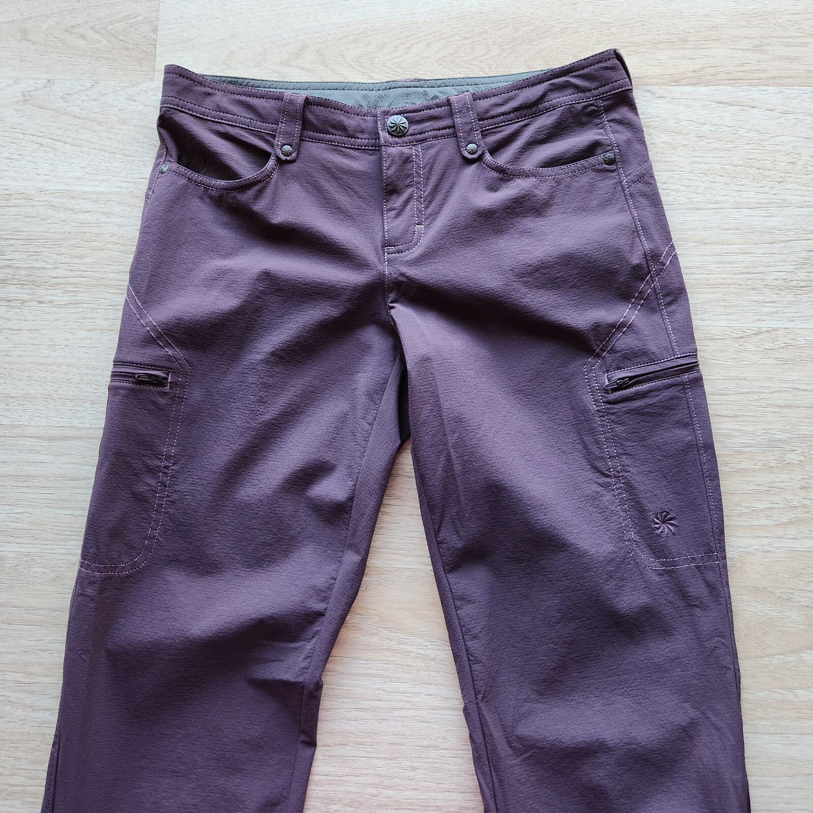 Athleta Women's 4 Hiking Track Cargo Slim Pants AnkleZip Stretch