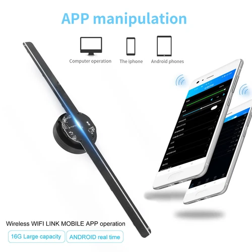 42cm 3D Hologram Fan WiFi 224 LED 3D Holographic Projector Advertising Player - Picture 3 of 9