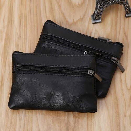 Soft Men Women Card Coin Key Holder Zip Leather Wallet Pouch Bag Purse Gift New - Picture 4 of 9