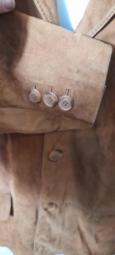Suede Leather Jacket,Vera Pelle,Super Soft Tan, Men’s Size Uk 44/46" Vintage.. - Picture 16 of 17