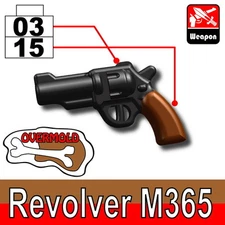 Overmolded M36 Revolver Pistol toy compatible with toy brick minifigures