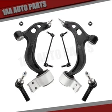 6pcs Front Lower Suspension Kit Control Arms Tie Rods Sway Bar End Links New