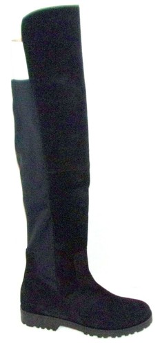 NEW ANDRE ASSOUS MILAN WATERPROOF BLACK SUEDE & STRETCH OVER THE KNEE BOOTS 8.5  - Picture 1 of 4