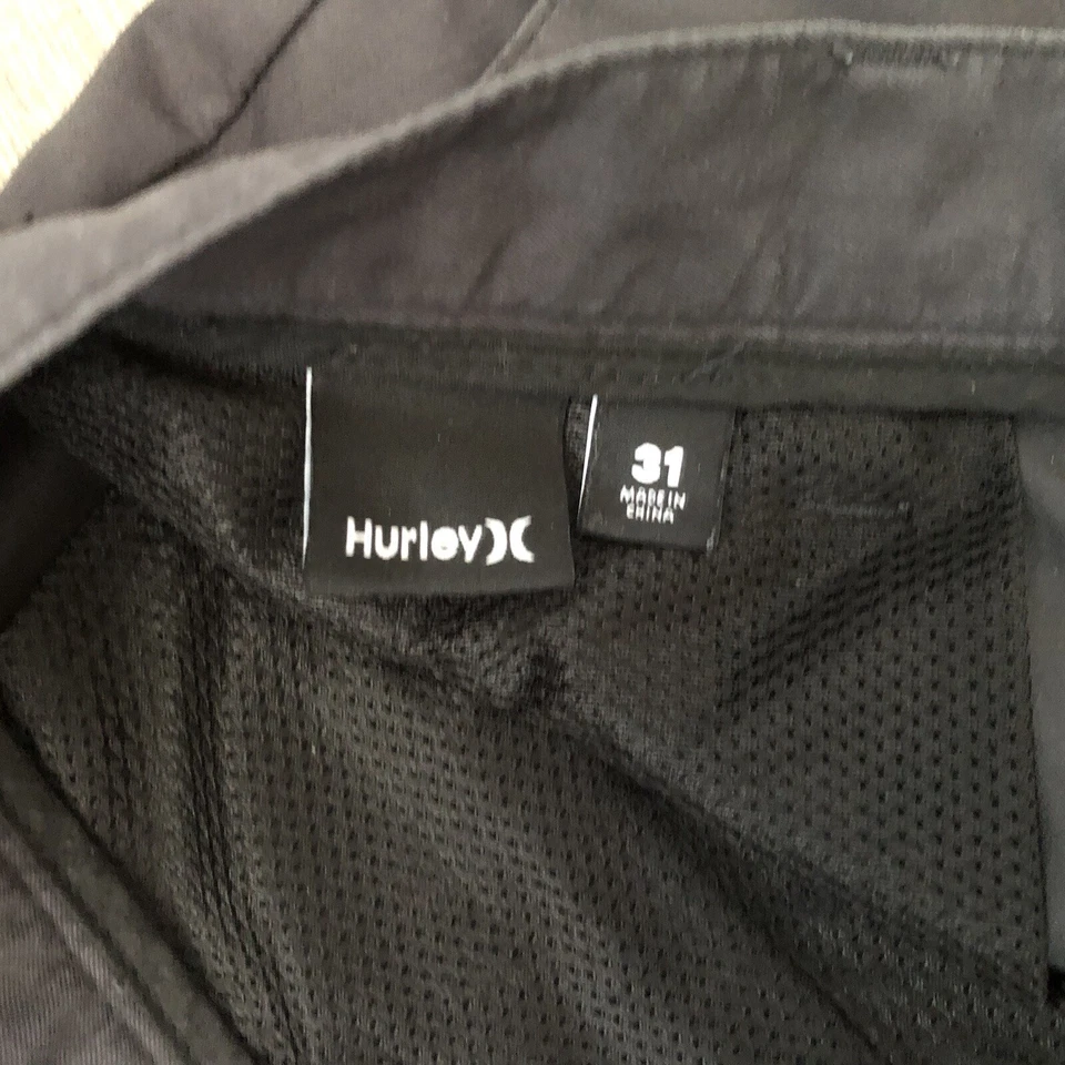 Pantalones chinos de trabajo Hurley Nike Dri Fit frente plano pierna recta para hombre 31x30 negros Foto 3 de 4