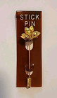 New Stick Pin Leaf Gold Tone 2 3/8"