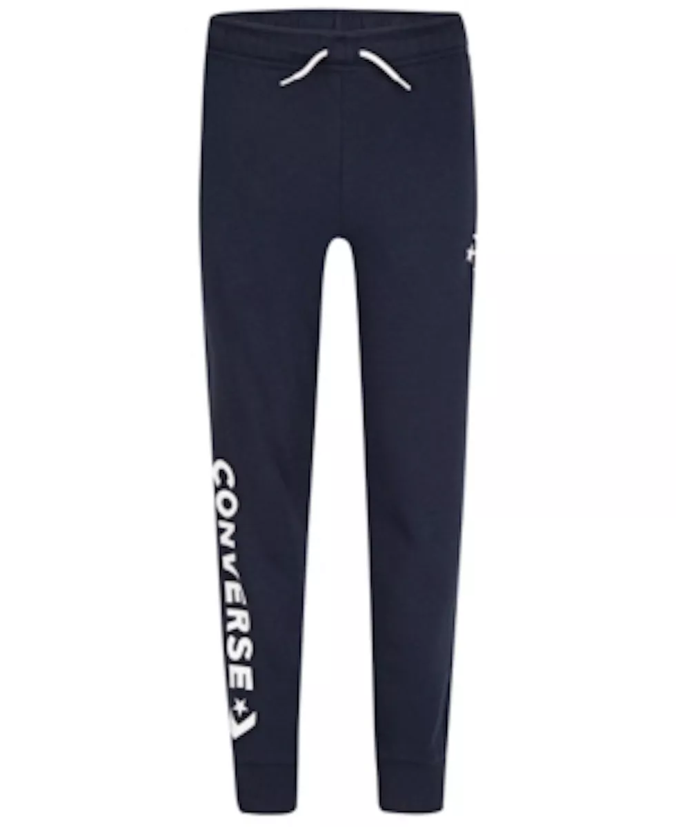 Converse Big Boys Woodmark Logo-Print Fleece Joggers NWT Navy Size M