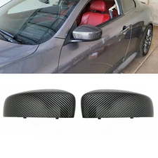 For 2008-2013 INFINITI G37 G25 Q40 Side Mirror Cover Caps Carbon Fiber Pattern