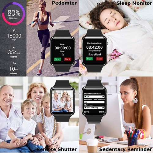 X6 Smartwatch Touch Screen Waterproof Camera Compatible for SamsungGalaxy A14 5G - Picture 5 of 10