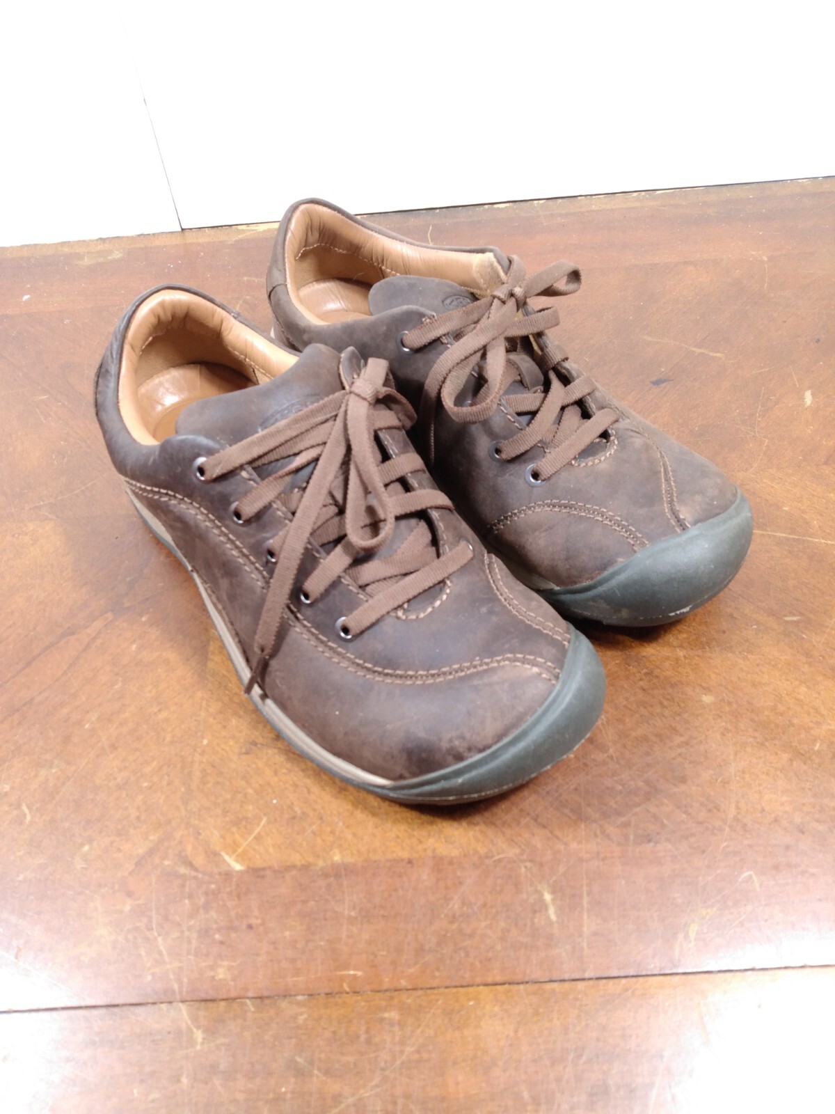 Scarpe da adolescente KEEN Presidio II taglia 6 W marroni in pelle con lacci escursionismo 1018318 V Belle!!