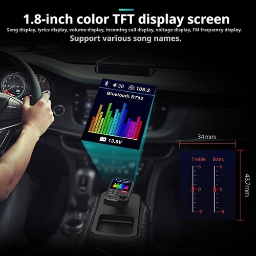 Coche MP3 Bluetooth Carga Rápida Alta Fidelidad HiFi Música Sin Pérdidas Plaa3d8 - Imagen 16 de 17