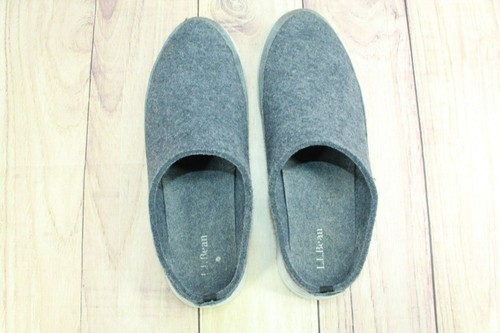 LL Bean Downeast Men's Gray Wool Slip On Anti Odor Cozy Slipper Clogs Size 11 M - Picture 7 of 9