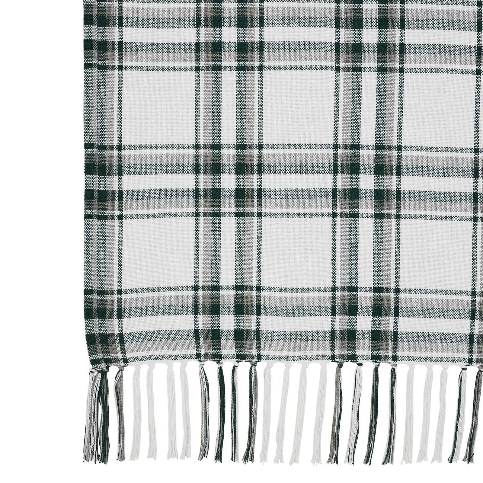Harper Plaid Green White Woven Throw 50x60 VHC Brands