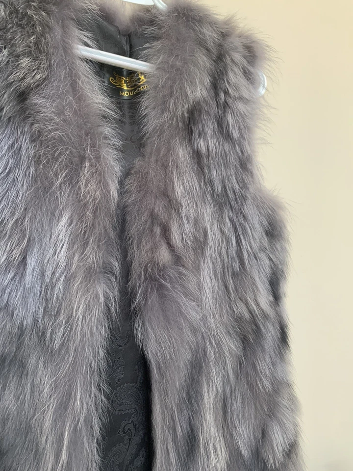Gray Furr Vest Casual/Formal China Brand - Image 3 of 4