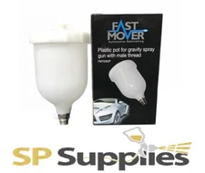 Fast Mover 600ml Gravity feed Spray Gun Paint Pot With Male 3/8 Thread FMT5002P