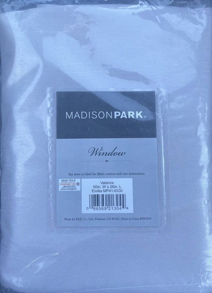 Válvula de janela Madison Park Emilia prata frisada 50 x 26 MP41-6330 aba torcida faça você mesmo - Imagem 3 de 4