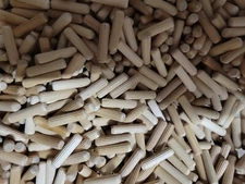 1/4" x 1" grooved / fluted, wooden, dowel pin -100, 250, 500, 1000  pieces -wood