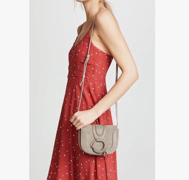 See By CHLOE HANA Small Saddle Flap Bag CROSSBODY Grey See By CHLOE HANA Small Saddle Flap Bag CROSSBODY Grey