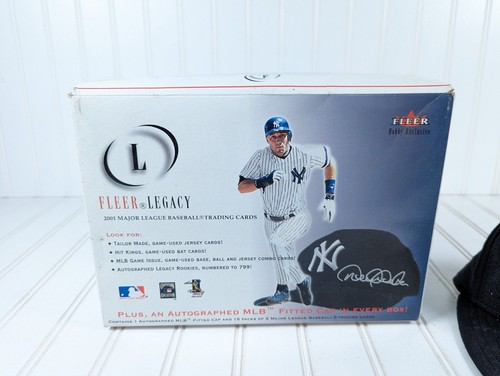 Derek Jeter 2001 Fleer Legacy autógrafo automático gorra sombrero con certificado de autenticidad + caja - dañado - Imagen 4 de 22
