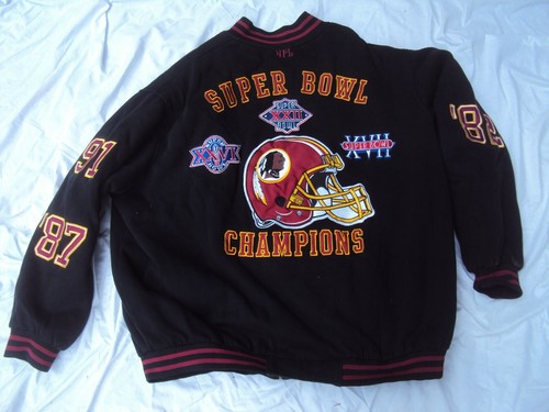 Chaqueta Washington Red Skins Super Bowl con cremallera completa para adultos talla 4XL ¡usada! - Imagen 7 de 9