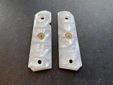 1911 Government Full Size Pearl Grips With Gold Colt Medallions Altamont USA