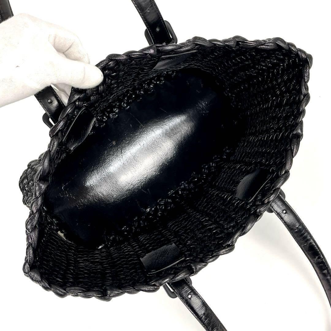 Bottega Veneta Tote Bag Rope Intrecciato Leather Black Bottega Veneta Tote Bag Rope Intrecciato Leather Black