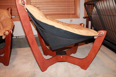 Vintage Set Of 2 Luna Chairs Low Back Leather and Wood | eBay