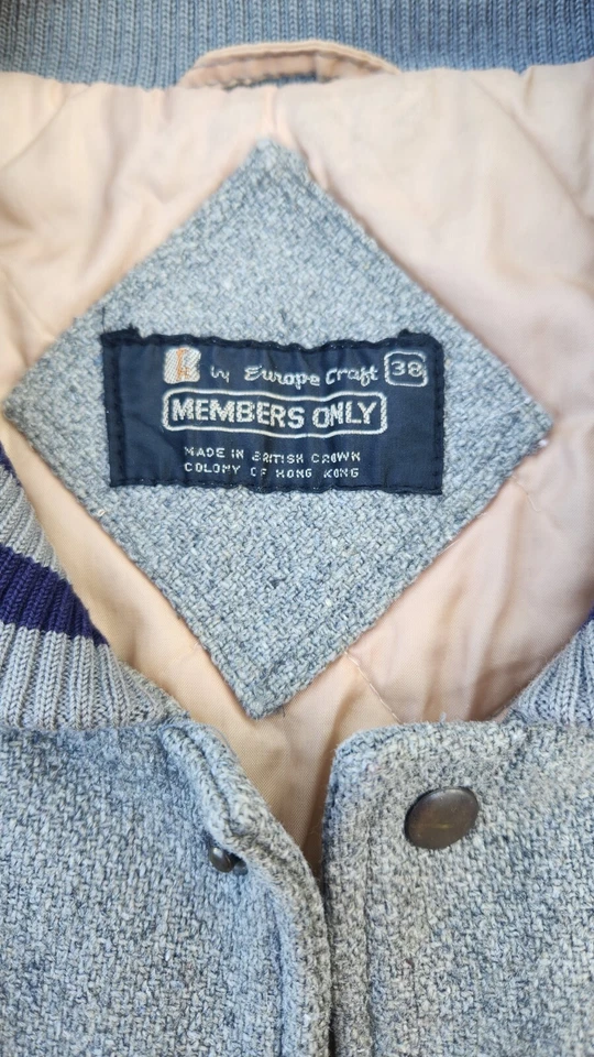 True Vintage 70s Members Only Letterman Varsity Jacket Button Up Wool Size 38 - Image 2 of 4