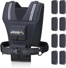 Adjustable Weighted Vest Men 20Lbs/30Lbs/40Lbs Weights with Reflective Stripe, W