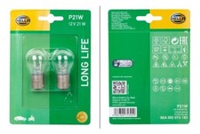 2x HELLA P21W/BA15s Hochwertige Glühlampe  LONG LIFE bis 3x länger Leuchtdauer