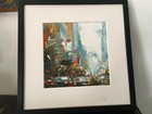 DANIEL CASTAN NEW YORK MORNING WHITE ART PAINTING OIL ON CARDBOARD PAINTING