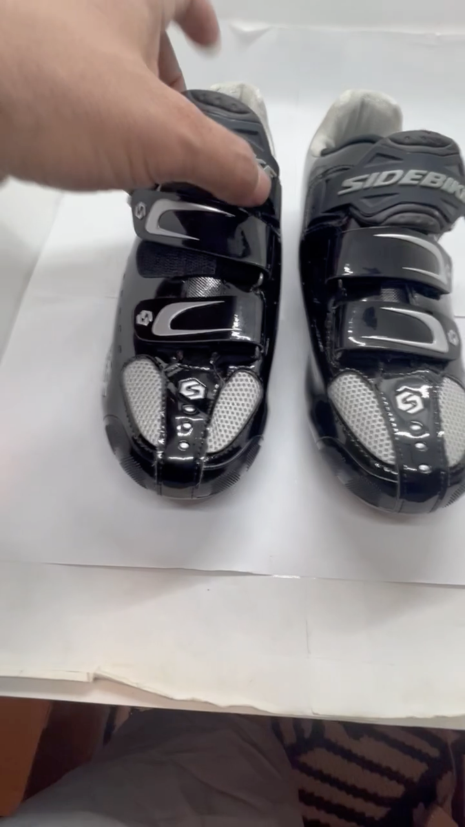 Sidebike Mens Cycling Shoes Road Bike Black Silver Sz 8  display picture 3