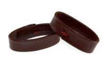 2 Leder Ersatzschlaufen für Uhrenarmband ELS-L Größe-L mocca 22 mm