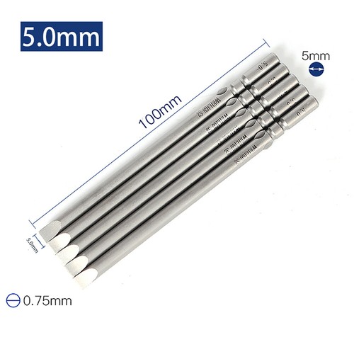 Magnetic Slotted Bits Set SL2 SL2.5 SL3 SL4 SL5 Screwdrivers Bit 4mm Round Shank - Picture 22 of 22
