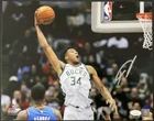 GIANNIS ANTETOKOUNMPO Signed Autographed 11x14 Photo Milwaukee Bucks JSA EE74835