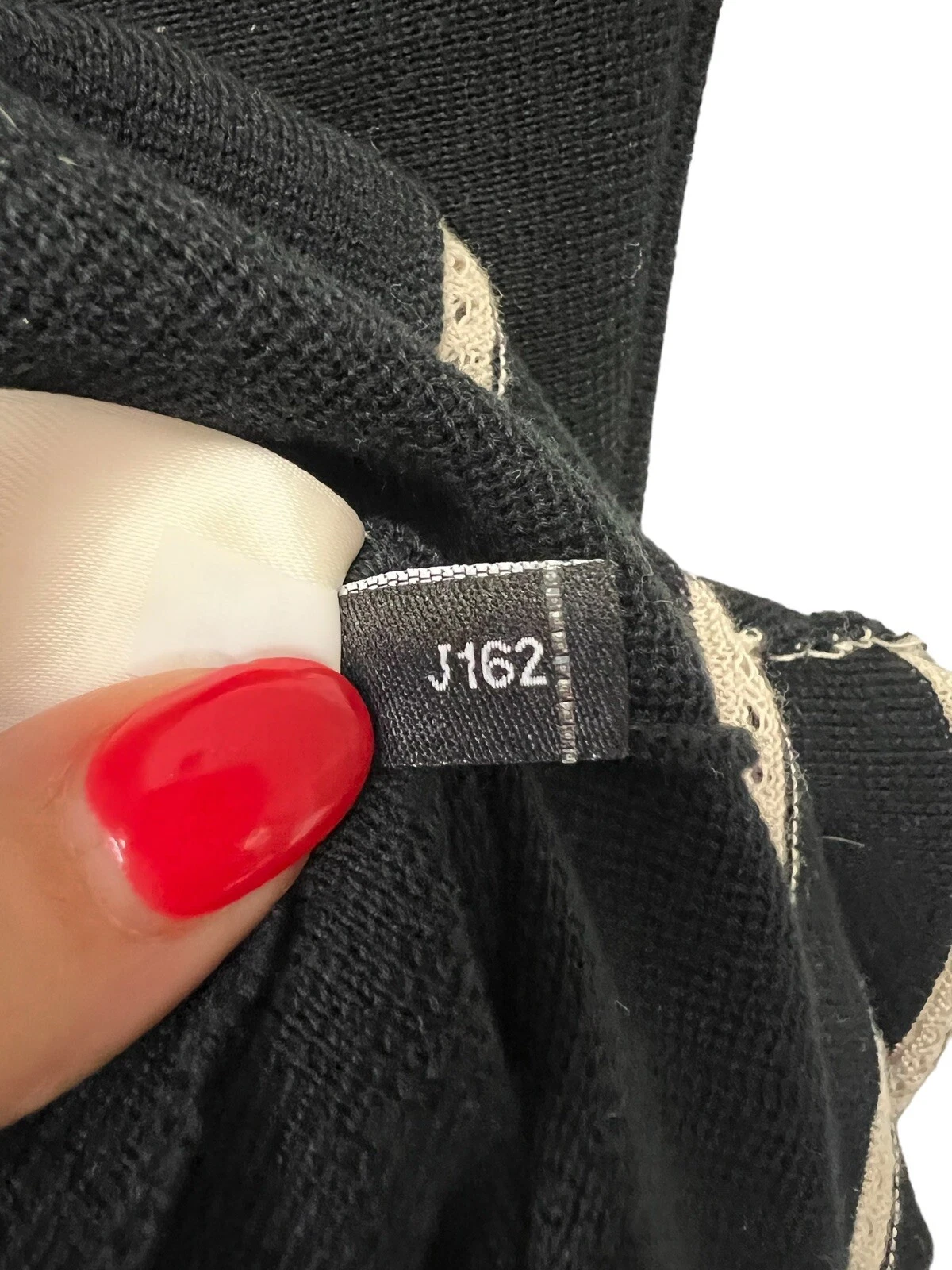 Abito maglione Kate Spade Amalia nero all'uncinetto a righe manica ad aletta aderente svasato XS