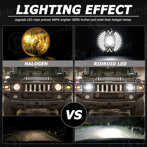 For Hummer H2 H3 H3T 06-10 7" LED Halo Ring DRL Headlight Driving Fog Light Lamp - Picture 18 of 24