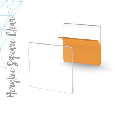 CLEAR ACRYLIC SQUARE BLANK 1/8'' THICK- (PACK 25-50-100) SELECT SIZE