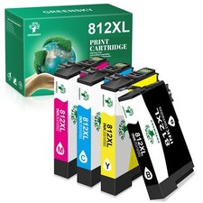 4PK 812XL Ink Cartridge For Epson WorkForce Pro WF-7840 WF-7820 WF-7310 EC-C7000