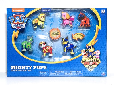 Paw Patrol Mighty Pups Action Pack 6 Pups Gift Set with Light-up Badges and Paws | eBay