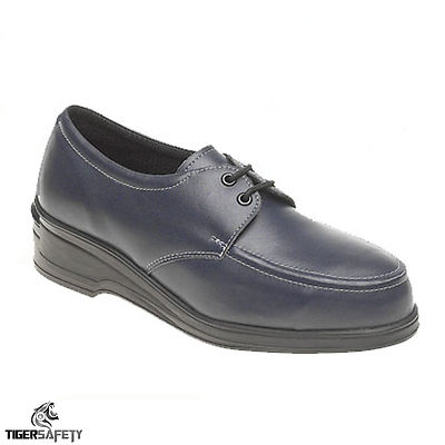Toesavers 3455 S1 SRC Ladies Black Leather Slip On Steel Toe Cap Safety Shoes