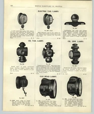 1917 PAPER AD Car Auto Oil Tail Side Lights Lamps Gas Head Lights Headlights